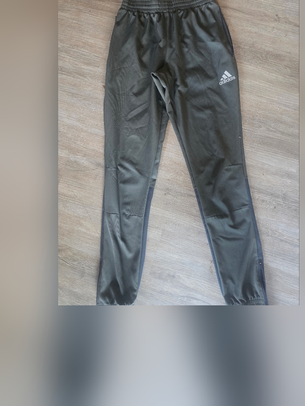 Adidas Mens Dark Gray/Black Athletic Joggers Sz Small